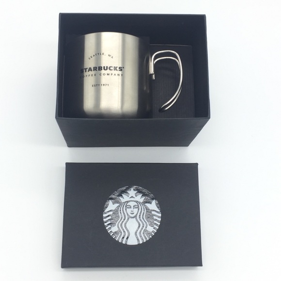 NIB Starbucks Stainless Steal Silver Camping Mug Water Cup 12 fl oz 355ml - Picture 4 of 4